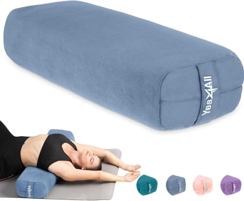 Yes4All HSYH - Almohada de esponja de triple capa para yoga, almohada de refuerzo con espuma viscoelástica que proporciona una base para el viaje a la paz interior (azul)