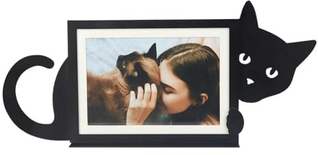 balvi Rahmen Hidden Cat Farbe Schwarz Design in Form einer Katze, für alle Katzenliebhaber Metall 15
