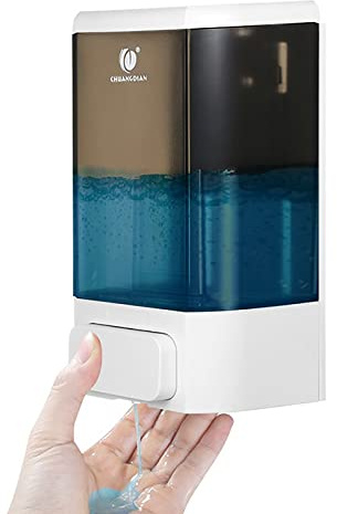 CHUANGDIAN 1000 ml Seifenspender Wandbefestigung ohne Bohren, Shampoo, Spülung, Duschgel, Handwäsche,Spülmittel, Nachfüllbare Transparente Flaschen, Manuelles Pressen, Weiß