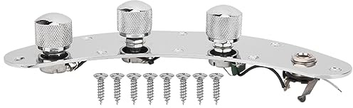 Oumefar Abdeckplatte Jazz Bass Plus V Ctrol 20×8×5 E Bass Steuerplatte Montage Silber Gitarre Musikinstrument Zubehör