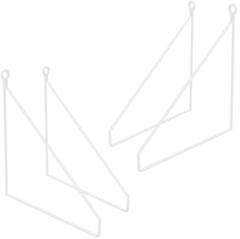 ML-Design 4 Stück Regalhalterung 250mm, Weiß, Metall, Dreieckige Regalhalterungen, Schwebe Regalwinkel, Draht Wandhalterung, Regalträger für Wandmontage, Wandregal Wandkonsole Hängeregal Regalstütze
