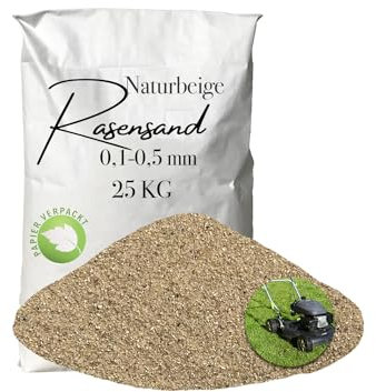 Rasensand 25kg Gartensand Quarzsand 0,1-0,5 mm für Rasenpflege papierverpackt