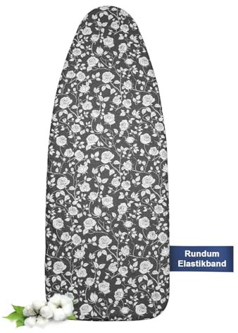 Frilodge Housse de table à repasser avec rembourrage épais 120 x 40 cm, 120 x 45 cm, bande élastique tout autour, fermetures Velcro, convient aux tables à repasser de 125 x 45 cm, idéale pour les