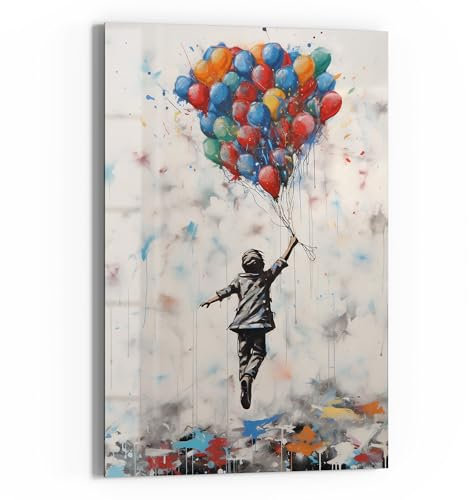 DEQORI Glas-Magnettafel | 40x60 cm cm groß | Motiv Aufsteigende Träume | Memo-Board aus Glas | Magnetboard inkl. Magnete, Stift & Tuch für Küche & Büro | Tafel magnetisch & beschreibbar