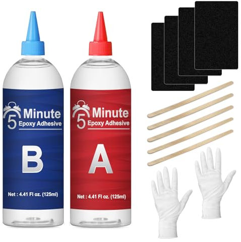 WAN2TLK Pegamento Epoxi 2 Componentes, 250ml Pegamento Resina Epoxi Extra Fuerte Transparente para Reparación Rapida, Adhesivo epoxi 5 Minutos para Reparar Cerámica, Madera, Metal, Baldosas, Plastico