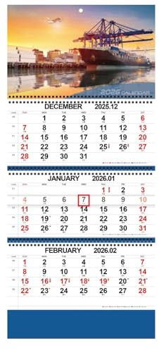 Calendario trittico 2026 - Planner verticale da appendere - Calendario 'organizzazione di appuntamenti, vacanze e date di monitoraggio per casa, scuola, hotel, camera da letto