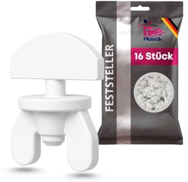 De‑Plastik | Gardinen‑Feststeller 16 STK. | Weiß | Hochwertiger, bruchsicherer Kunststoff | Passend für Innenlaufschienen | Vorhang-Stopper verhindert Herausrutschen | Zwischenfeststeller & Endstopfen