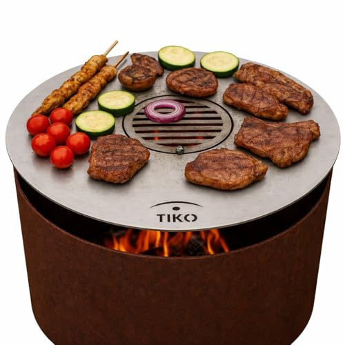 TiKo-Design® Feuerplatte Ø60 cm Plancha für Feuertonne mit Grillrost 5 mm