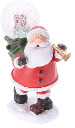 Figura de Papá Noel Decorativa con Bola de Nieve 9,5x5,5x13cm - 2 Diseños (Surtido)