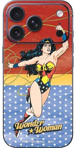 Skinit Decal Phone Skin Compatible with iPhone 17 Pro Max - Officially Licensed DC Comics Wonder Woman Ready to Fight Design