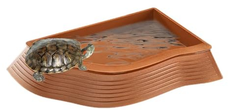 Sköldpadda vattenskål, sköldpadda blötskål – reptilfoder vattenkopp, multifunktionell reptil badbassäng, reptilfoderskål, akvariedekoration för sköldpaddor