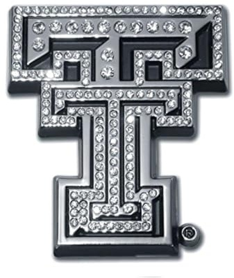 Texas Tech University Red Raiders Metal Auto Emblem - Many Available! (Clear Crystal)