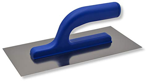 DEWEPRO Glättekelle LIGHT Edelstahl 270 x 130 mm, säurebeständig rostfrei, Glätter mit leichtem Kunststoffgriff für Putz Beton und Spachtelarbeiten