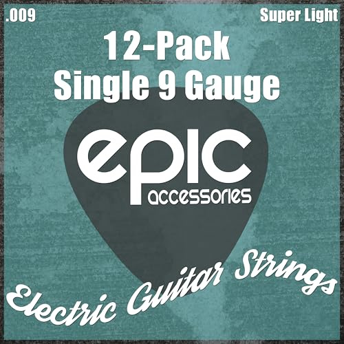 12er-Pack 0,009 Gauge High E Saiten Einzelsaiten für E-Gitarre, einzeln verpackt, 9 Gauge, 12 Stück