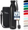 Milu Thermoflasche 350ml 500ml 750ml 1L 1,5L Isolierte Edelstahl Trinkflasche Thermoskanne Auslaufsichere Isolierflasche doppelwandig für heiße und kalte Getränke, Kohlensäure geeignet (Schwarz 750ml)