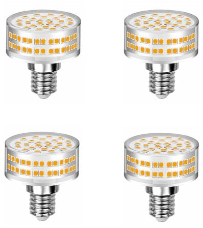 WULUN Pack of 4 E14 9W LED Leuchtmittel, 88 LED-Chips, 3000K Warmweiß, 900 Lumen, Entspricht 9 E14 10W Halogenlampen, 360 Grad Abstrahlwinkel, 80 Ra, AC 220-240V, Nicht Dimmbar