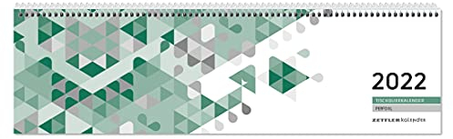 Tischquerkalender Perfo XL grün 2022 - 36,2x10,6 cm - 1 Woche auf 2 Seiten - Stundeneinteilung 7 - 20 Uhr - jeder Tag einzeln abtrennbar - 136-0013: ... PerforationBürokalender - 1 Woche 2 Seiten -