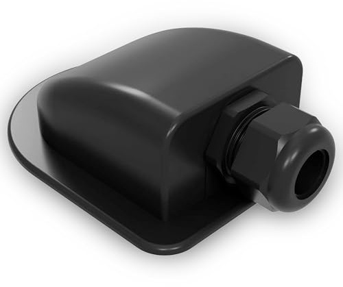 Offgridtec 1-Wege Solar Kabel Dachdurchführung für Kabeldurchmesser 13mm-18mm, Wasserdicht & Staubdicht ABS Kunststoff für Dach- und Außeneinsatz, Für Wohnmobile & Fahrzeuge, 15x10x5 cm - Schwarz