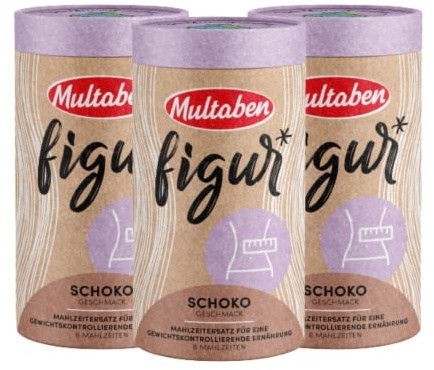 Multaben Diät Shake – proteinreicher Abnehm Shake für eine Eiweiß Diät – Schoko-Geschmack mit Vitaminen und Mineralstoffen – sättigender Diät Drink als hochwertiger Nahrungsersatz - 3 x 440g