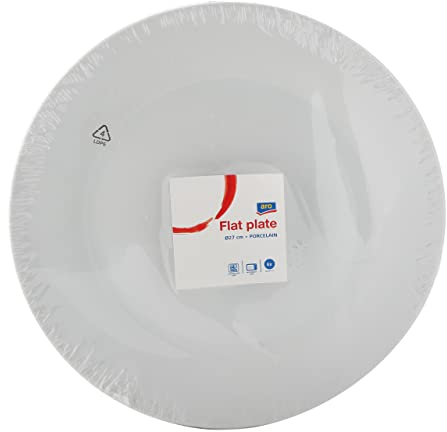 aro Set de Platos Llanos, Ø 27 cm, Blanco, 6 Unidades
