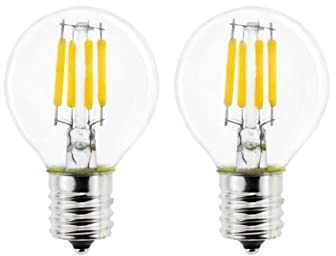 Greeogin 2-Pack E17 S11 LED Light Bulb,E17 Intermediate Base Mini Globe Bulb 4W Natural White 4000K,40 Watt S11 G40 Incandescent Bulb Replacement for Desk Lamp,Cabinet,Closet Non Dimmable