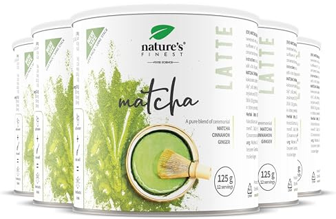 Nature’s Finest by Nutrisslim Matcha Chai Latte 625 g - Tasty Matcha Powder Blend with Cinnamon and Ginger - Vegan, Unsweetened | Matcha green tea (20%) with cinnamon, ginger and coconut blossom sugar based on rice drink - organic, vegan, creamy frothed