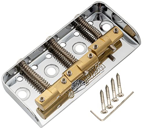 Wilkinson WTBS Kurz TL Steg 3 Kompensiert Messing Saitenreiter Chrom | für Vintage Humbucker Tele Style E-Gitarre