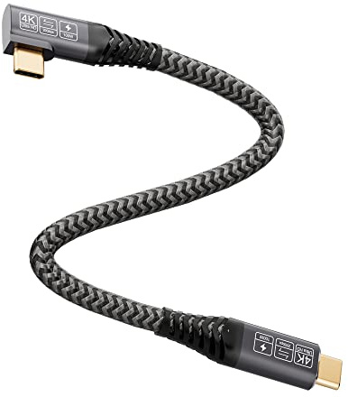 CAKOBLE USB C Kabel 0.5M, 20Gbps C 3.2 Gen2 Ladekabel 4K@60Hz Videoübertragung, 100W Rechtwinklig Kurz für MacBook Pro, Samsung Galaxy, Xiaomi