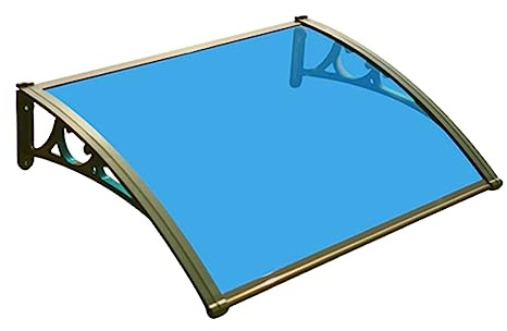 YVYKFZD Auvent De Porte D'entrée en Polycarbonate, Marquise De Porte De Fenêtre Extérieure, Marquise Solaire Abri Banne De Porte De Conception Moderne Cadre en Aluminium, pour Porche (Color : Blauw,