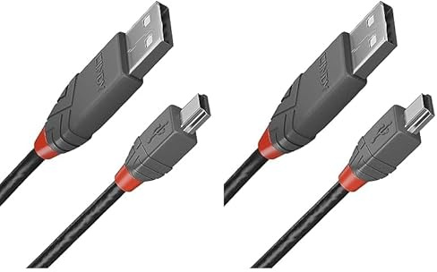 LINDY 3M USB 2.0 A TO MINI-B,ANTHRALINE (Paquete de 2)