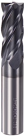 sourcing map Viereckig Schaftfräser 1/2 Schneiden Durchmesser HRC 60 4 Flöten AlTiN Beschichtung Wolfram Stahl Karbid Fräser für Gehärtete Stähle
