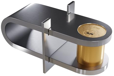 Amig - Serratura di Alta Sicurezza Modello 680 per Porte a Fisarmonica | Ottone Cromato Lucido | Include 3 Chiavi a Punti | 115 x 40 mm | Ideale per Chiusure Estensibili e Cancelli