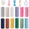 12Pcs Corde Macramé, 1mm x 65m Macrame Corde Naturel, Fil de Coton Macramé Corde Coton, Couleur Coton Cordelette, Bricolage Decoration Tenture Murale, Tapisserie de Plante, Travaux Manuels