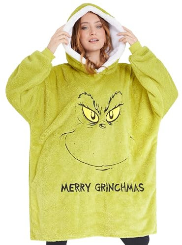 The Grinch Sudadera con Capucha de Forro Polar Oversize para Mujer - Regalos para Ella