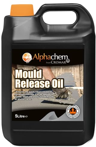CROMAR AlphaChem® Mould Release Oil | for Concrete Moulds | Release Oil – Quick Clean Release of Hardened Concrete | Ready to Use | 5L