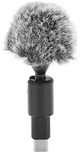 Acouto Microfono Plug-Play Tipo C, Mini Microfono Lavalier Omnidirezionale per Telefoni Cellulari con Interfaccia Tipo C, Qualità del Suono Chiaro, Portatile, Angolo Regolabile, Lega +