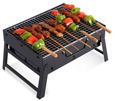 Barbecue Grill, Barbecue Portable Mini Petit Barbecue Pliable pour 3-5 Personnes, pour Barbecue Extérieur Jardin Terrasse Camping Pique-Nique Grande Taille (35X27x20 cm) Barbecue au Charbon de Bois