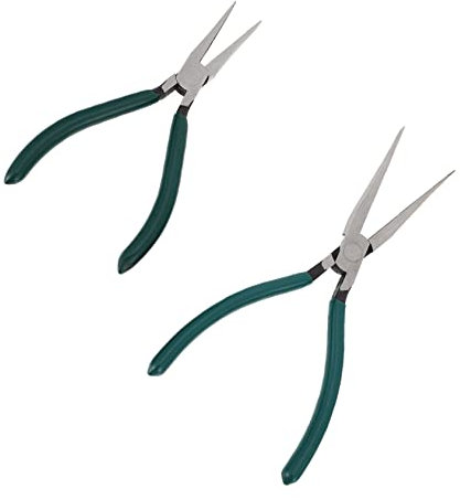 Angoily 2pièces Lot De Pinces Droites à Bec Long Pour Machines à Tricoter Chaîne Pinces à Outils De Bricolage Avec Manchon Caoutchouc