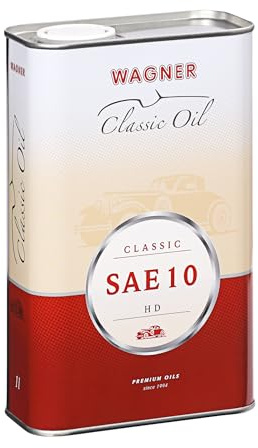 WAGNER Einbereichs-Motoröl Classic SAE 10 HD - API SH/CF-4, Motorenöl Hochlegiert & Mineralisch | Oldtimer, Motorrad & Nutzfahrzeuge mit 2-/4-Takt Benzin-&Dieselmotoren, 1 Liter Motoröle für Autos