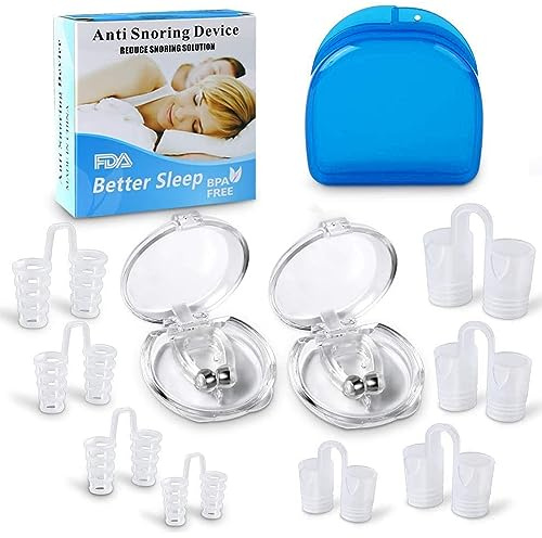 6 Packs Anti Snore Devices, Magnetic Anti Snore Clip Reusable Anti Snoring Device, Professional Effective Snoring Solution (White)