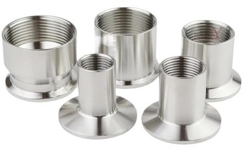 1/8 Zoll 1/4 Zoll 1/2 Zoll 3/4 Zoll 1 Zoll 2 Zoll Adapter for Heizung Sanitär Edelstahl SS304 Rohrverschraubungen mit Innengewinde, Tri-Clamp(Ferrule 34mm,3/8)