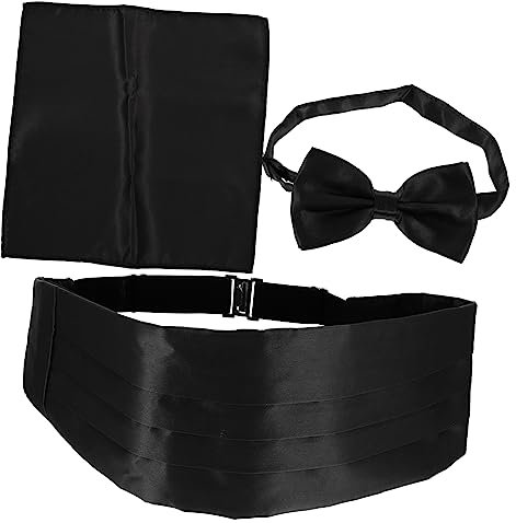 MOBUTOFU Fliege Und Kummerbund Für Herren Mit Taschentuch Passend Zu Anzügen Für Hochzeiten Bankette Und Formelle Anlässe