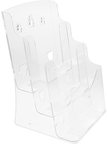 GRADENEVE A4 Prospektständer Wandmontage Transparenter Broschürenhalter Für Tisch Und Wand Dreischichtiger Flyerständer Für Dokumente Und Werbematerialien Ideal Für Büro Und Empfang