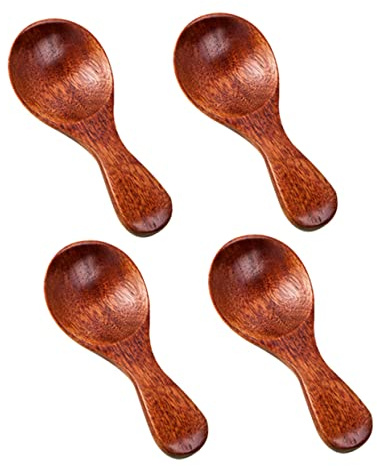 BEBEMOKO 4stücke Junge Mädchen Holzlöffel Esslöffel Aus Naturholz Für Eiscreme Suppe Und Reis Umweltfreundliche Und Sichere Löffel Für Desserts Und Babynahrung