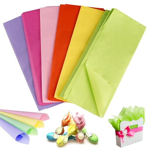 60 Pezzi Fogli Di Carta Velina Colorata, 70×50cm Colori Carta Velina Per Imballaggio, Natalizia Tissue Paper Per Festa Festival Regali pour Scatola Regalo, Regalo Di Accompagnamento, Cassetta