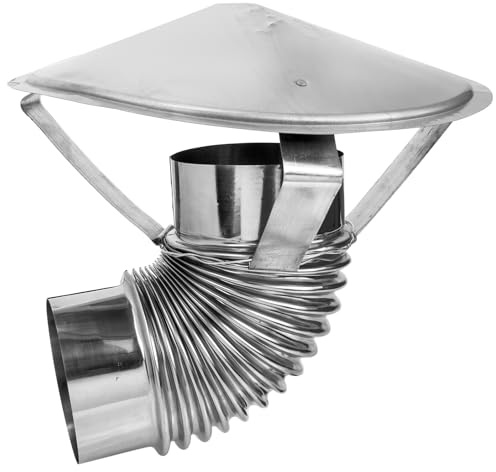 Cabilock Copertura Antipioggia per Camini in Lamiera Zincata Bianca 26 CM Cappuccio Antivento per Sfiato del Tetto Protezione per Riscaldatori e Canne Fumarie in Giardino e Casa