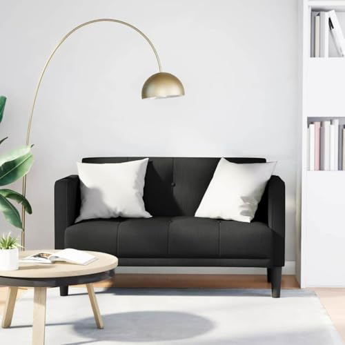 Frdhee Küchensofa Bettsofa,Zweisitzer-Sofa Schwarz 111 cm Stoff,Ecksofa für Wohnzimmer und Schlafzimmer