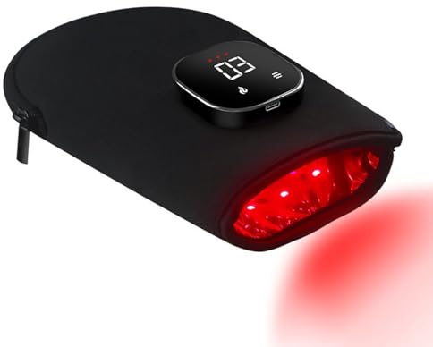 Dispositivo wireless per terapia manuale a luce rossa - Guanto LED ricaricabile NIR da 660 nm e 850 nm (5 modalità) | Guanto termico a infrarossi, dal dolore alle dita del polso, supporto per