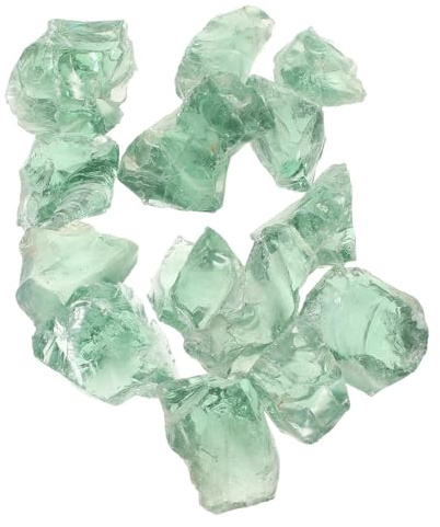 SMASOLO Piedras Decorativas para Acuario 2 Libras, Grava de Agua Dulce 3-5 Cm, Piedras de Vidrio Hielo Verde para Paisaje de Pecera y Decoración de Estanque