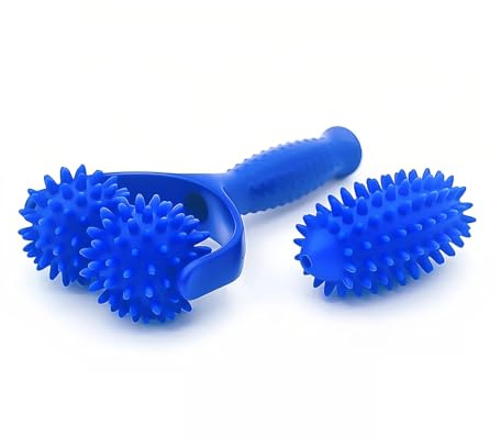 Auswechselbare Massage Roller mit 3 Igelball Massageball,Selbstmassagerolle,Auswechselbare Massagerollen mit Griffen,Massagebälle Massage Roller für Beine Füße Schultern Rücken Arme Hände